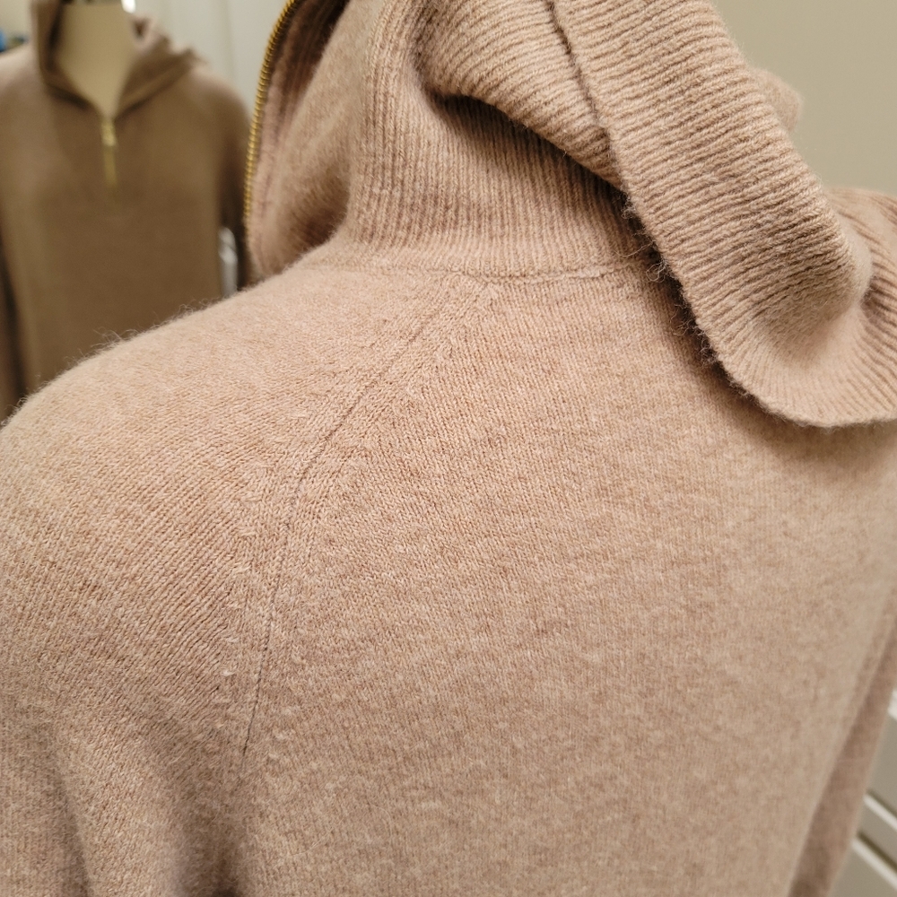 NEW J. Crew Half Zip Sweater Midi Dress Supersoft Yarn Tan sz S, M - Picture 12 of 12